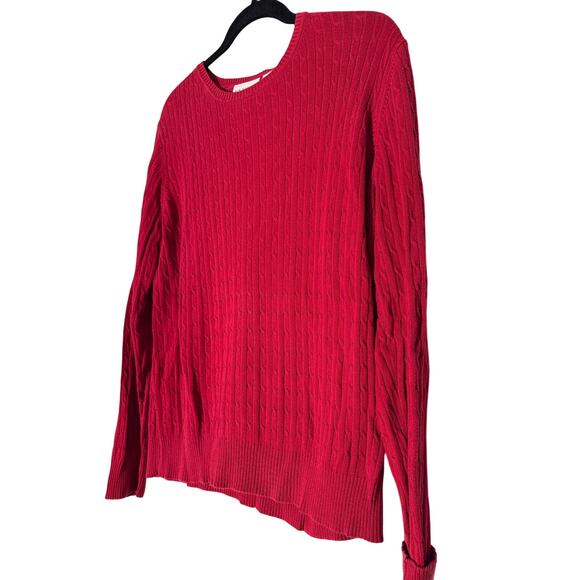 Kim Rogers Crew Neck Ribbed Red Sweater Sz XL - Picture 2 of 5